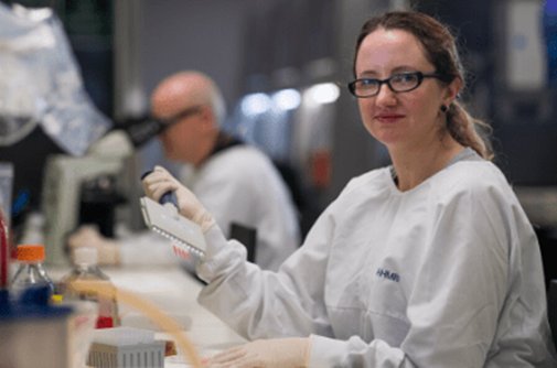 Dr Kate Vandyke is pictured working in the research lab.